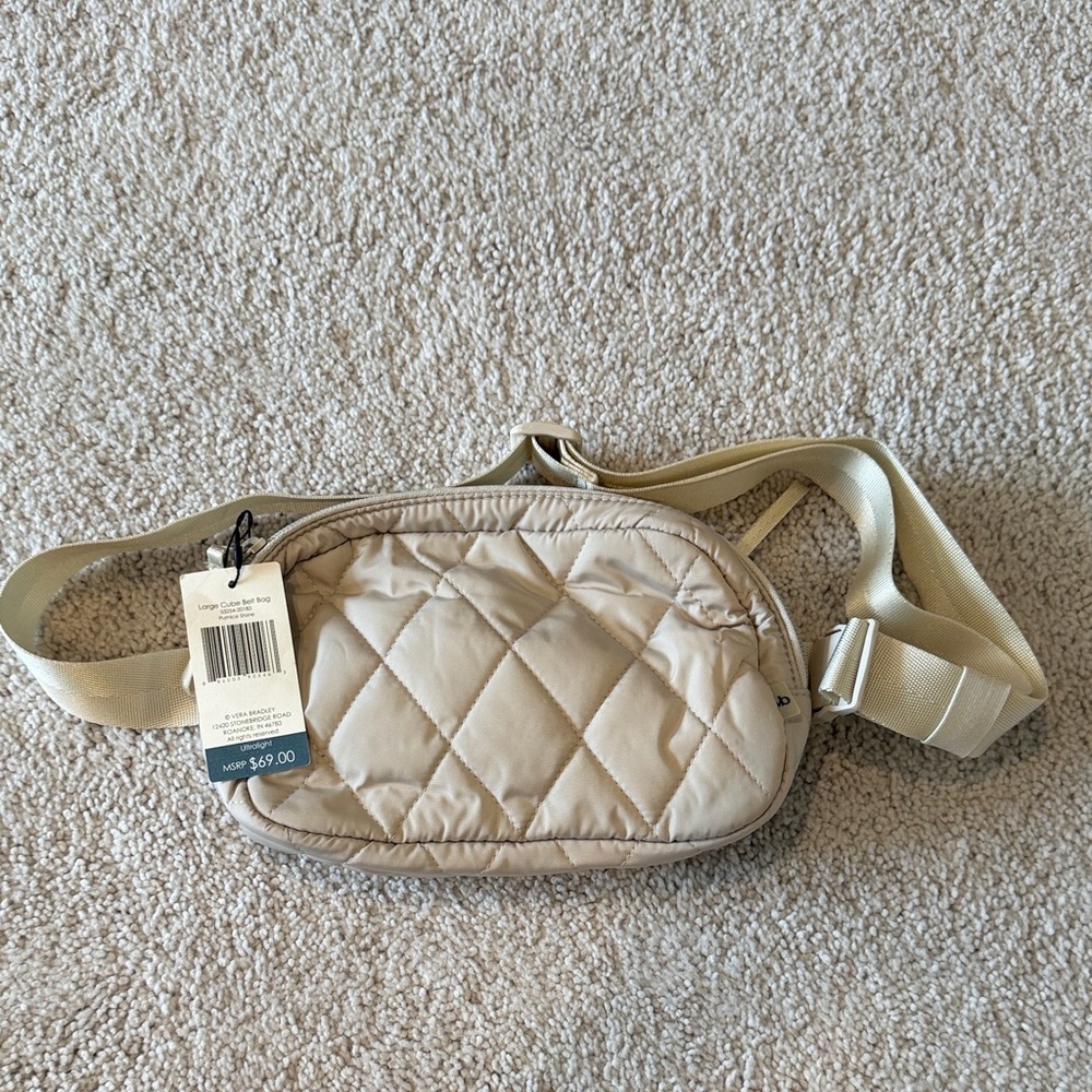 NWT Vera Bradley Cream Quilted Belt Bag